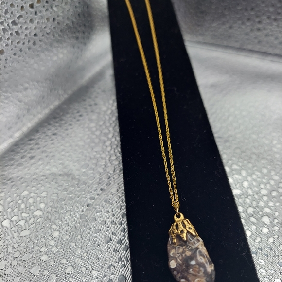 14kt Gf Necklace w/Stone Pendant. - Picture 14 of 16